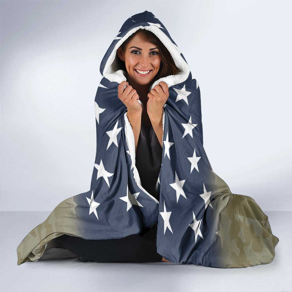 Personalized Veterans Day 2024 Hooded Blanket U.S Veterans Proud Dad