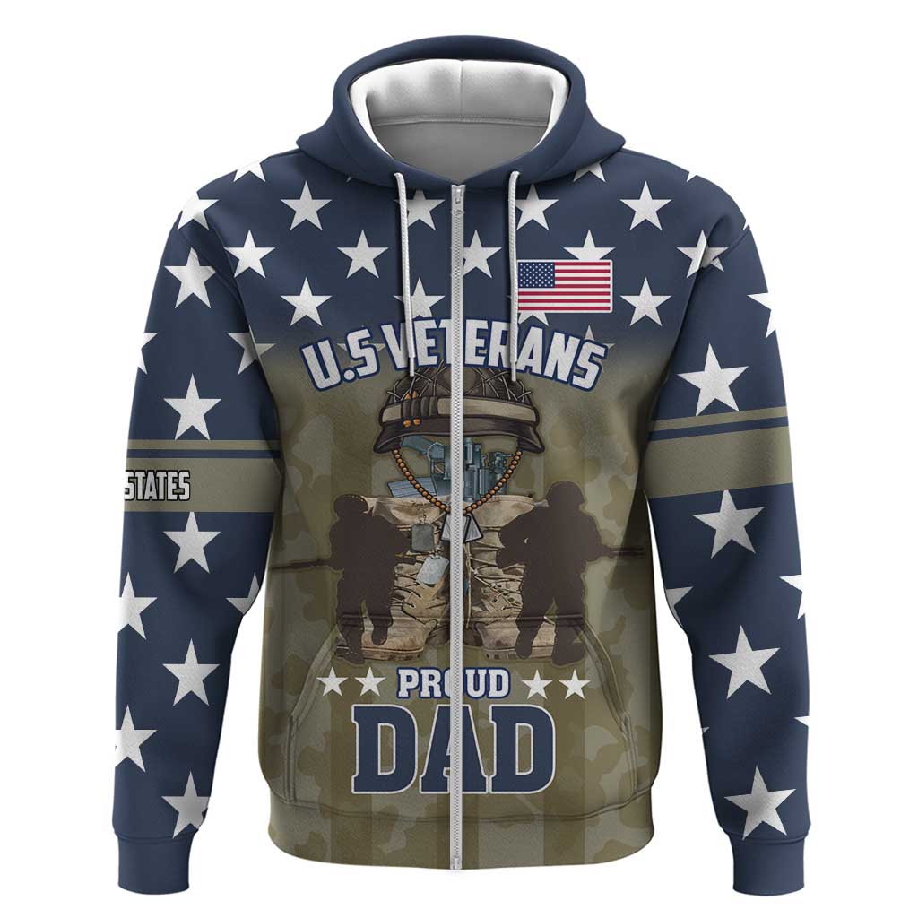 Personalized Veterans Day 2024 Hoodie U.S Veterans Proud Dad - Wonder Print Shop