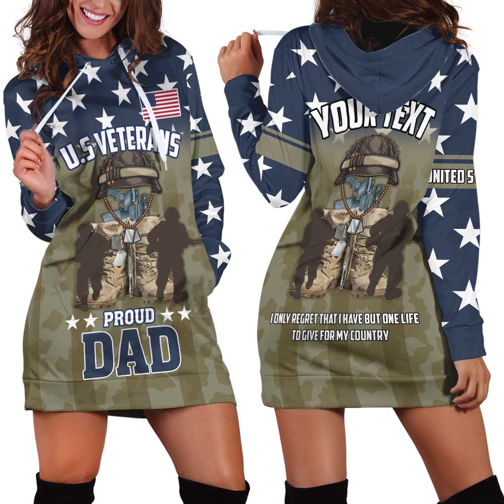 Personalized Veterans Day 2024 Hoodie Dress U.S Veterans Proud Dad - Wonder Print Shop