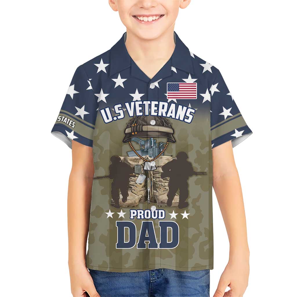 Personalized Veterans Day 2024 Kid Hawaiian Shirt U.S Veterans Proud Dad - Wonder Print Shop