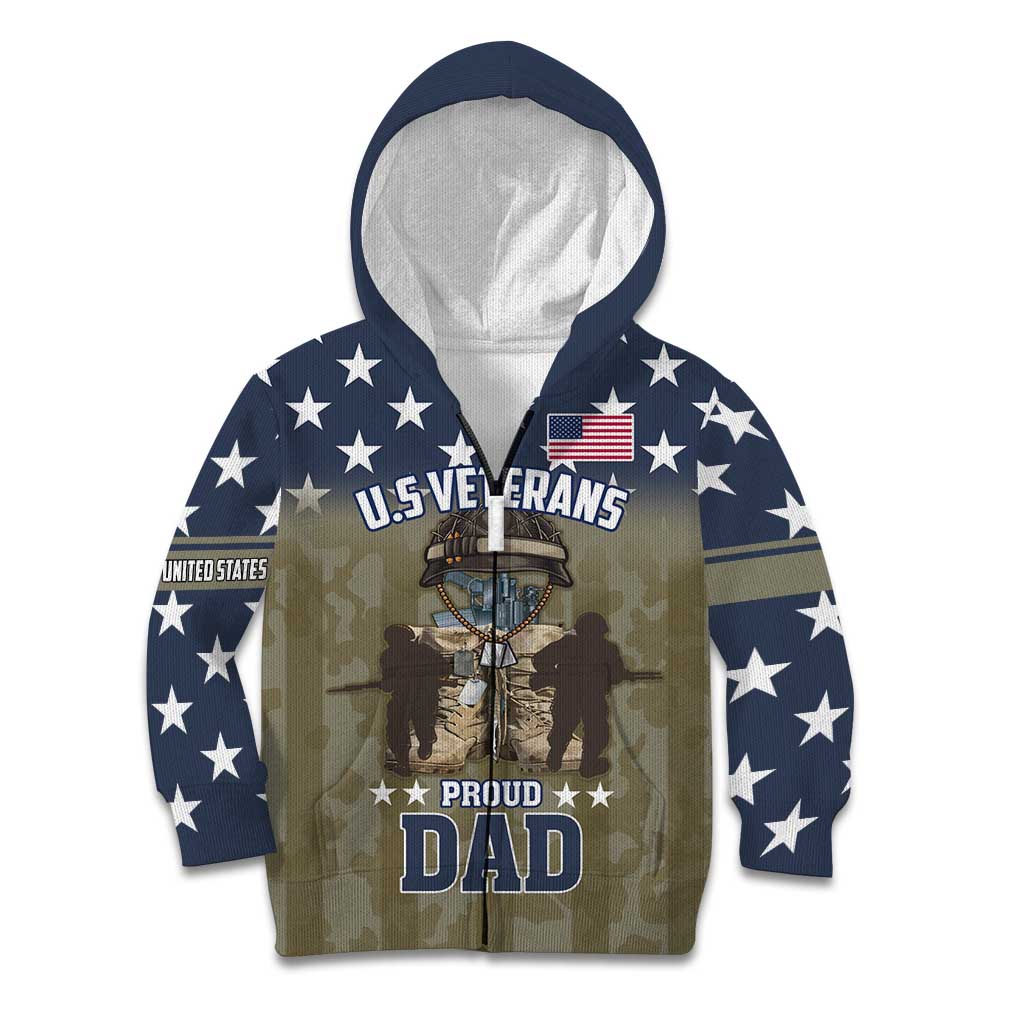 Personalized Veterans Day 2024 Kid Hoodie U.S Veterans Proud Dad - Wonder Print Shop