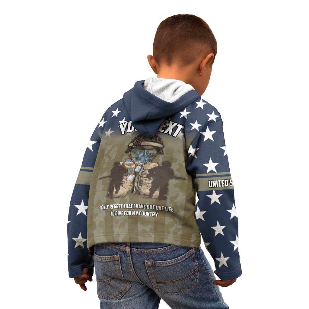 Personalized Veterans Day 2024 Kid Hoodie U.S Veterans Proud Dad - Wonder Print Shop