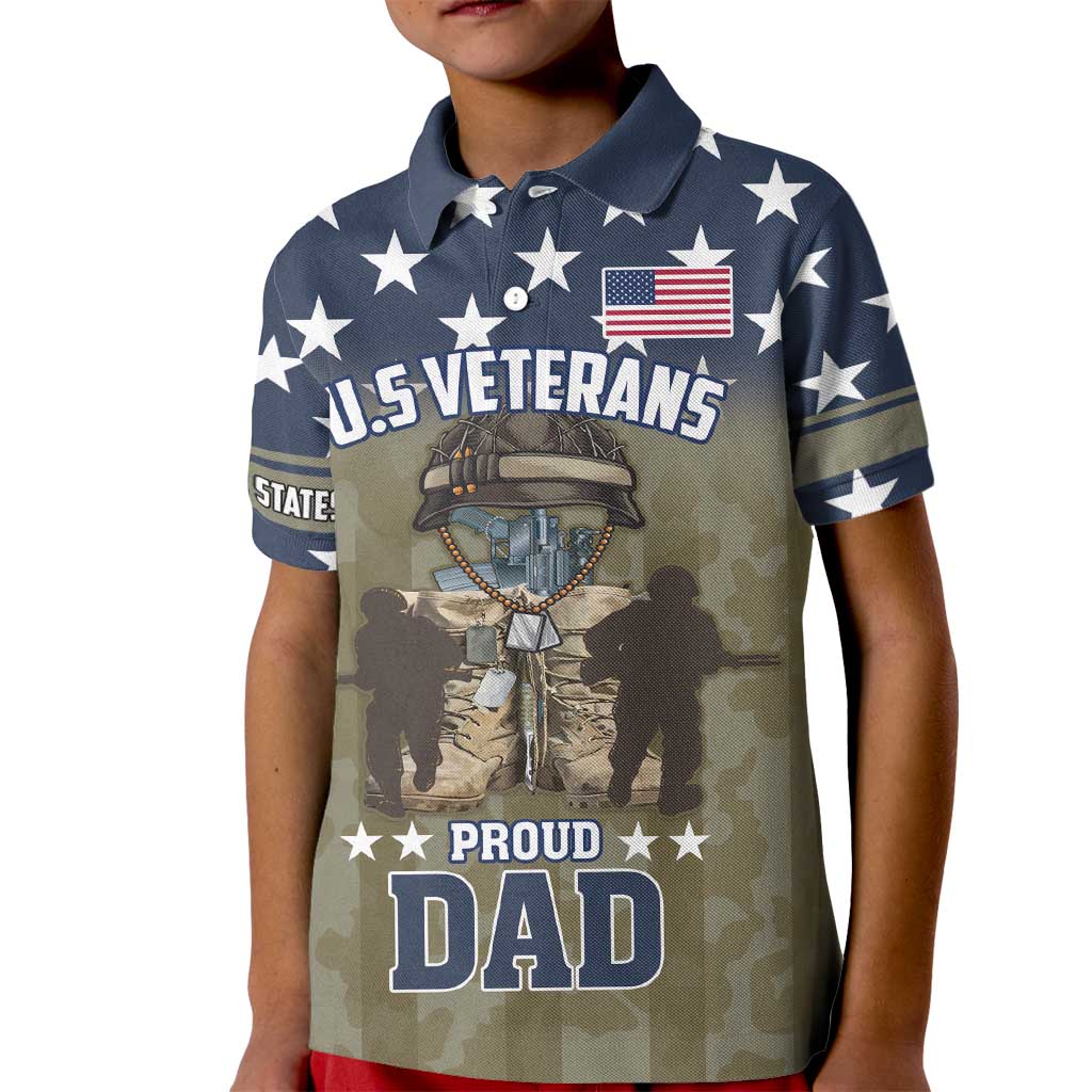 Personalized Veterans Day 2024 Kid Polo Shirt U.S Veterans Proud Dad - Wonder Print Shop