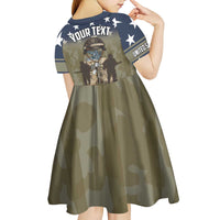 Personalized Veterans Day 2024 Kid Short Sleeve Dress U.S Veterans Proud Dad - Wonder Print Shop