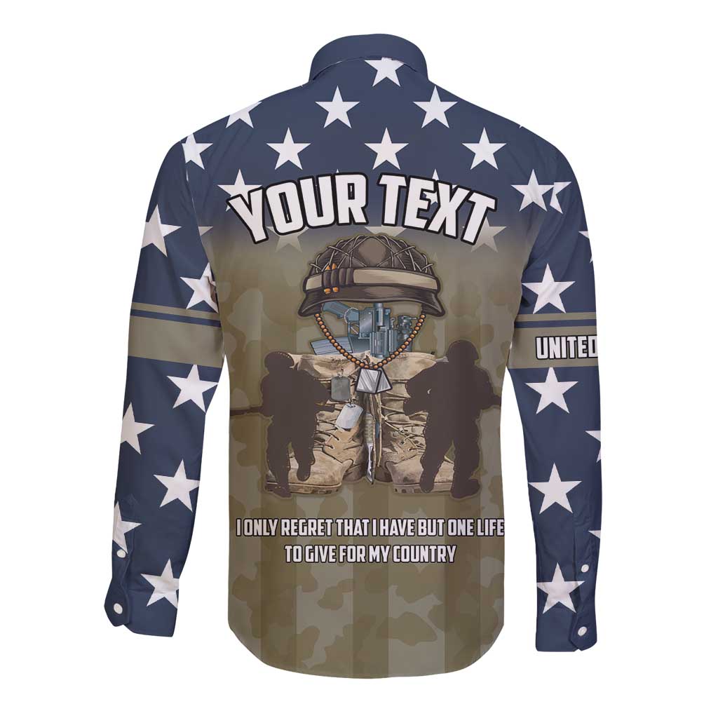 Personalized Veterans Day 2024 Long Sleeve Button Shirt U.S Veterans Proud Dad - Wonder Print Shop