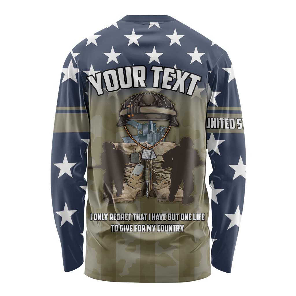 Personalized Veterans Day 2024 Long Sleeve Shirt U.S Veterans Proud Dad - Wonder Print Shop