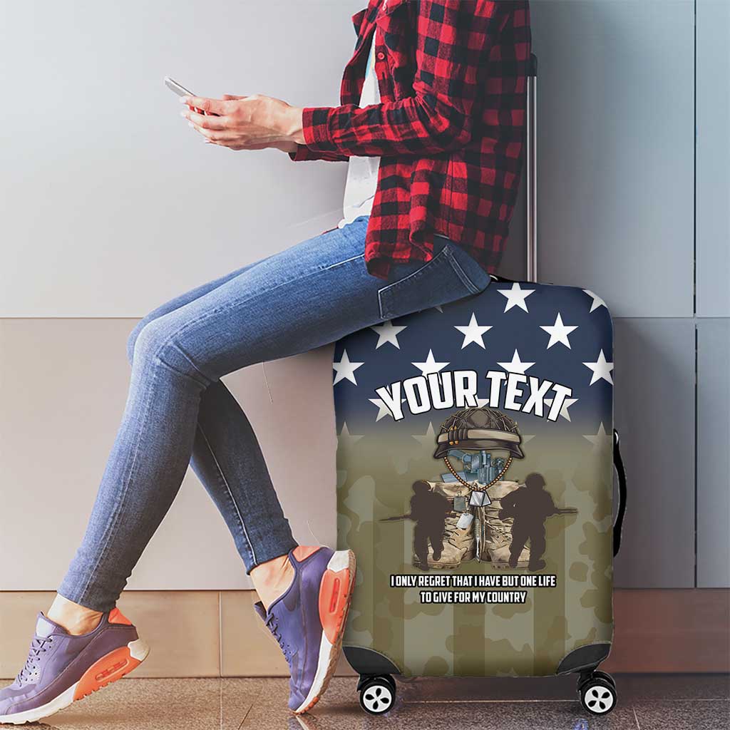 Personalized Veterans Day 2024 Luggage Cover U.S Veterans Proud Dad - Wonder Print Shop