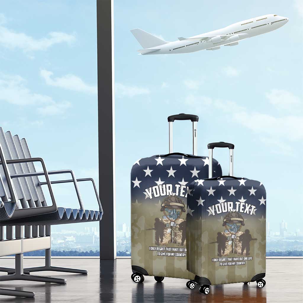 Personalized Veterans Day 2024 Luggage Cover U.S Veterans Proud Dad - Wonder Print Shop