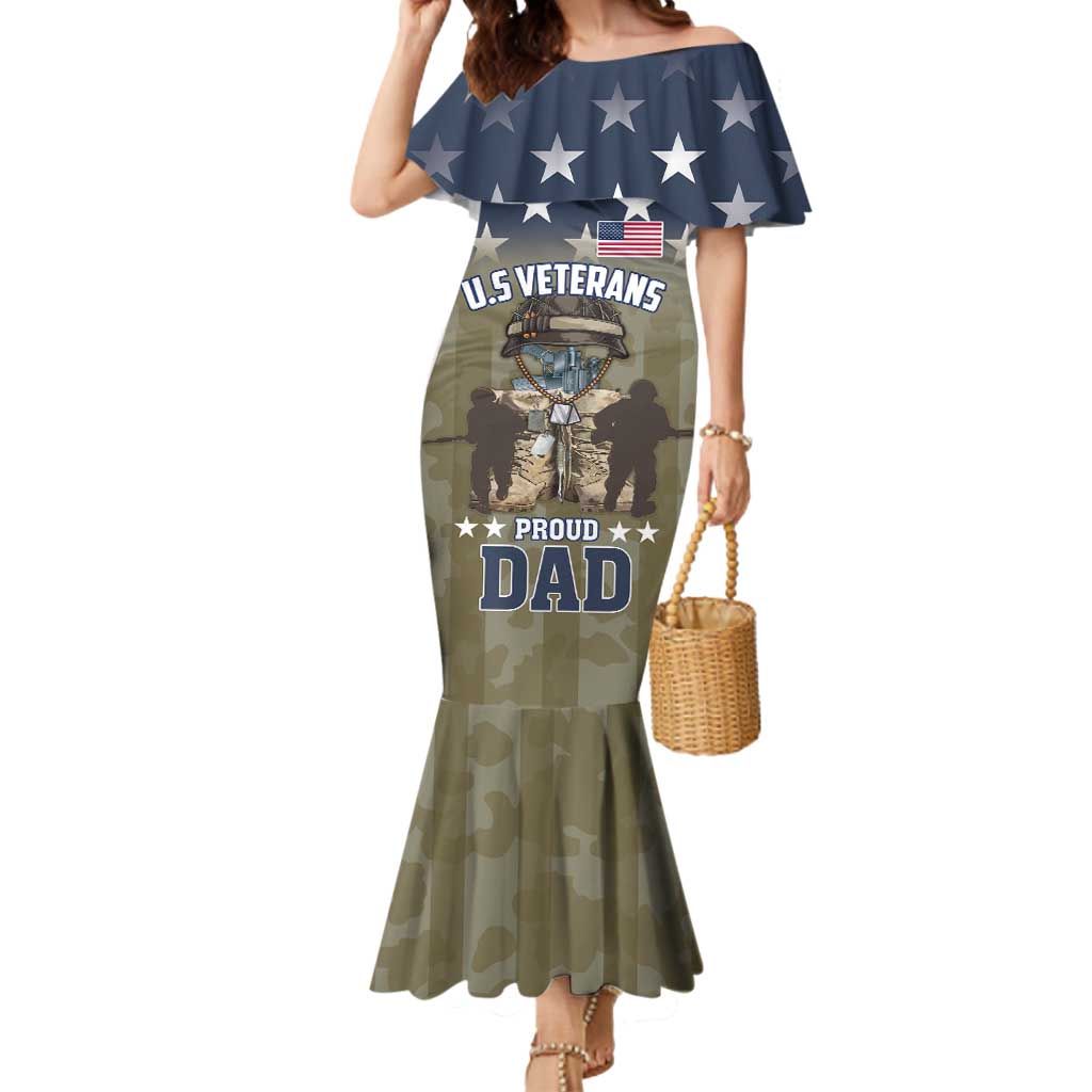 Personalized Veterans Day 2024 Mermaid Dress U.S Veterans Proud Dad - Wonder Print Shop