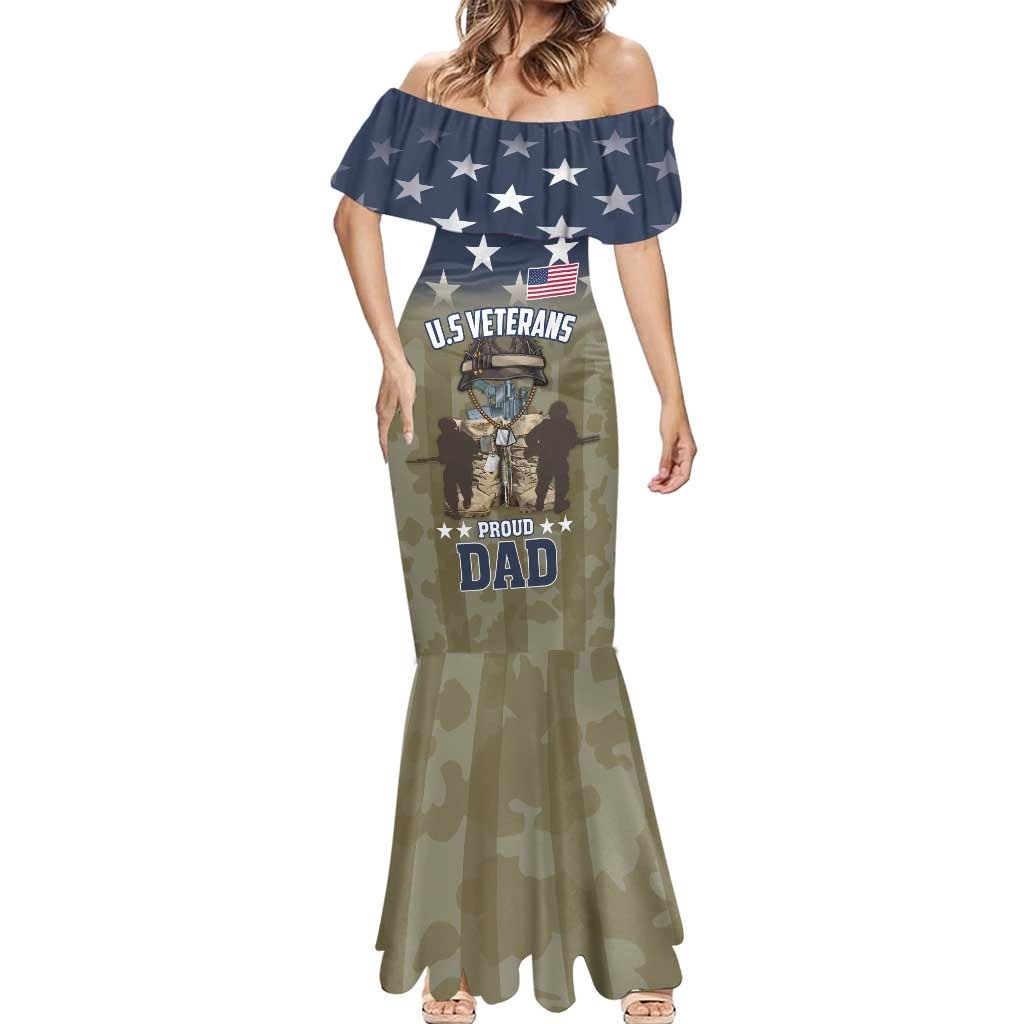 Personalized Veterans Day 2024 Mermaid Dress U.S Veterans Proud Dad - Wonder Print Shop
