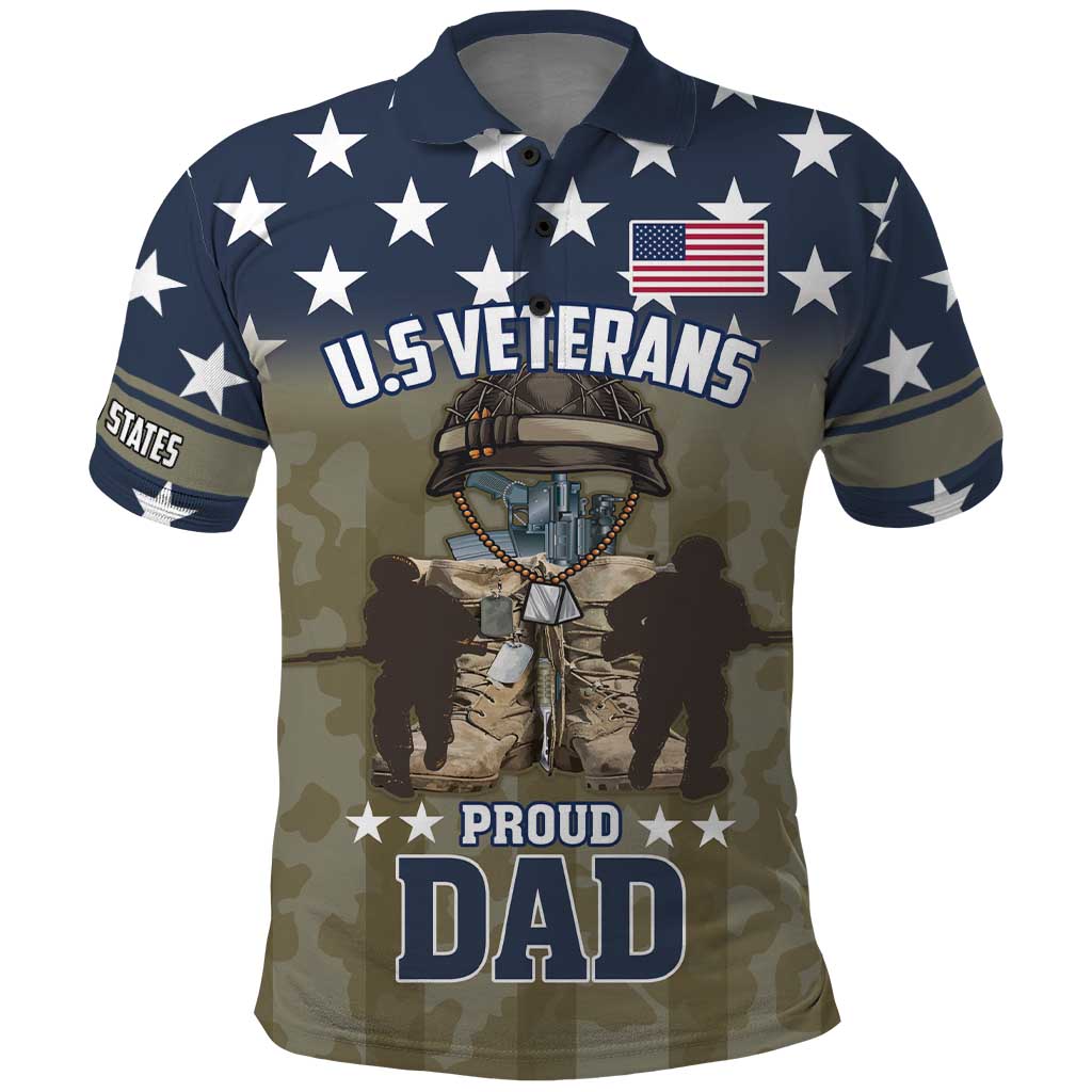 Personalized Veterans Day 2024 Polo Shirt U.S Veterans Proud Dad - Wonder Print Shop