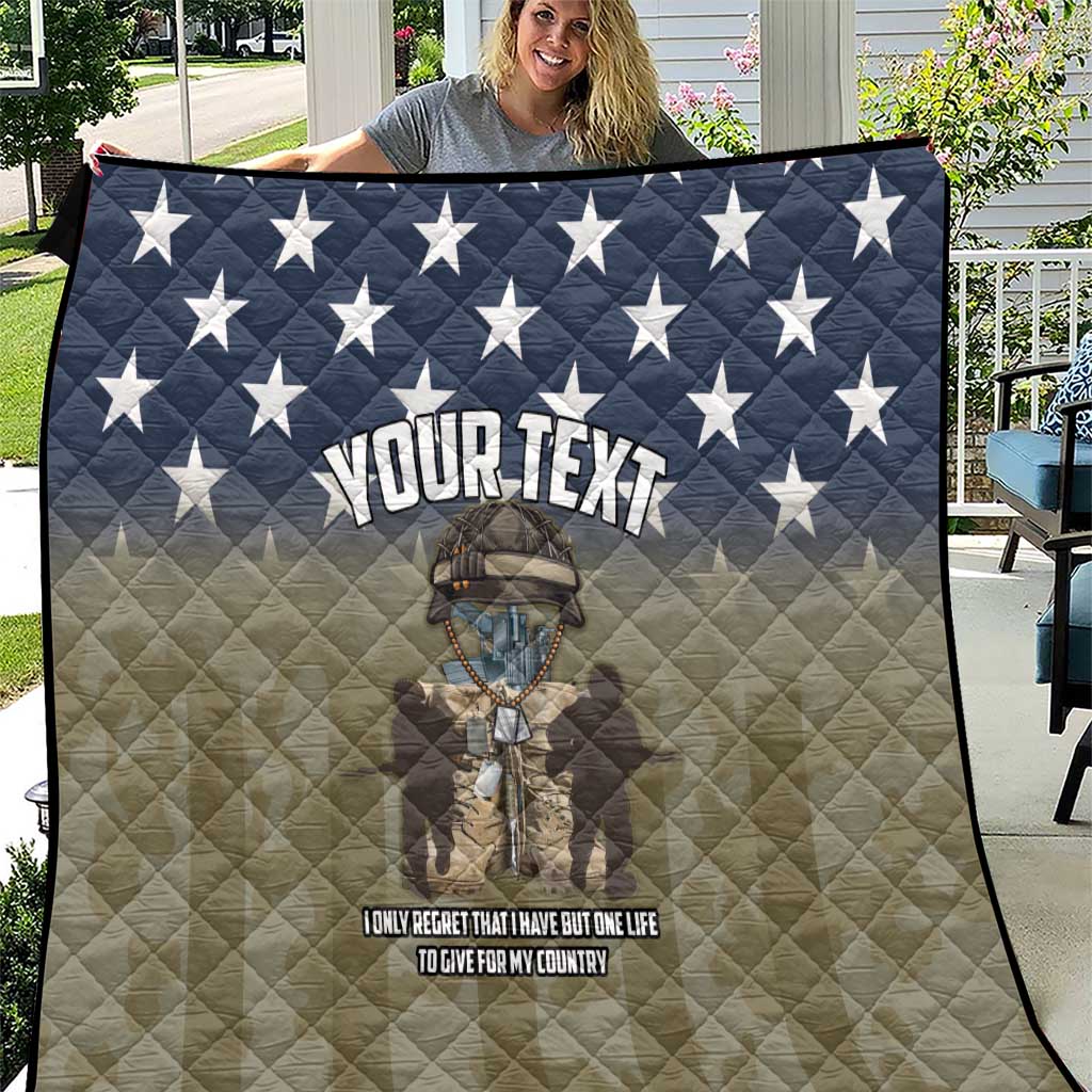 Personalized Veterans Day 2024 Quilt U.S Veterans Proud Dad - Wonder Print Shop