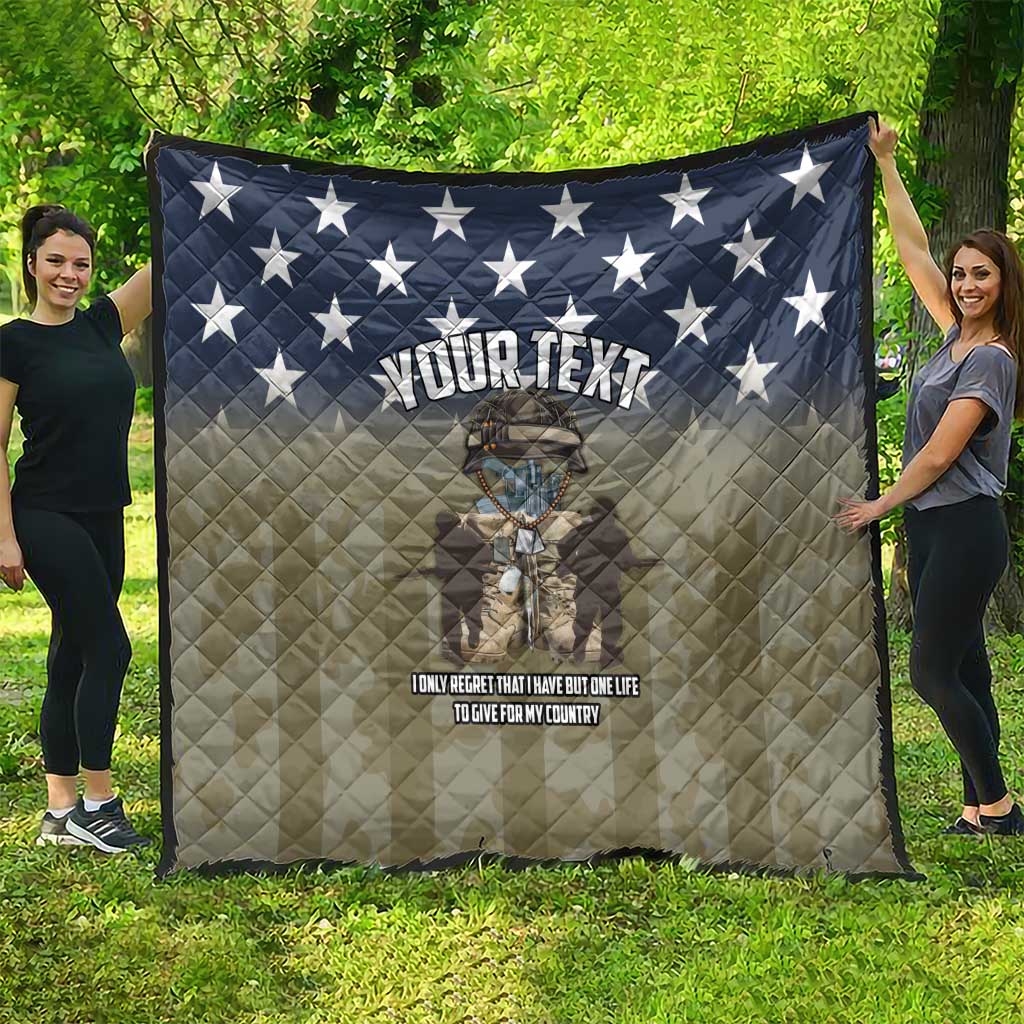 Personalized Veterans Day 2024 Quilt U.S Veterans Proud Dad - Wonder Print Shop