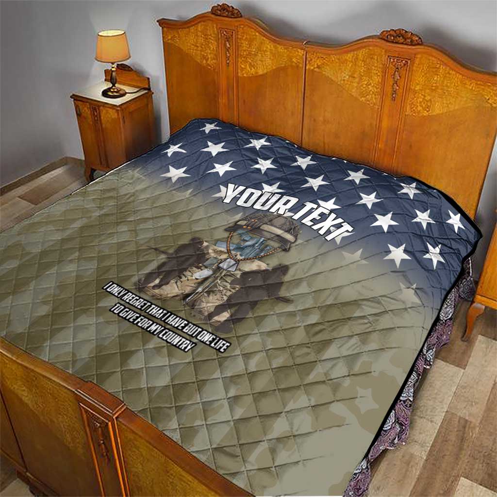 Personalized Veterans Day 2024 Quilt U.S Veterans Proud Dad - Wonder Print Shop