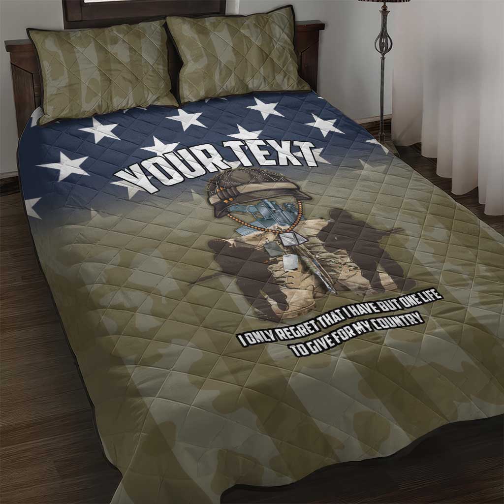 Personalized Veterans Day 2024 Quilt Bed Set U.S Veterans Proud Dad - Wonder Print Shop