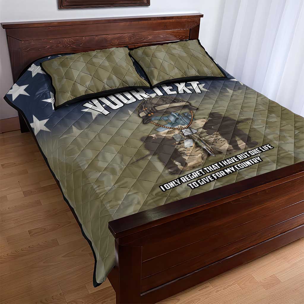 Personalized Veterans Day 2024 Quilt Bed Set U.S Veterans Proud Dad - Wonder Print Shop