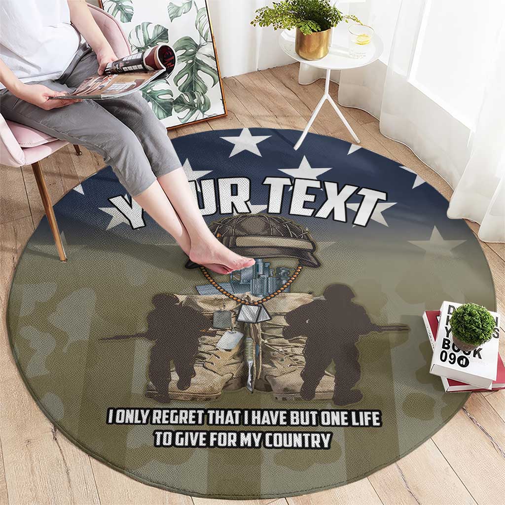Personalized Veterans Day 2024 Round Carpet U.S Veterans Proud Dad
