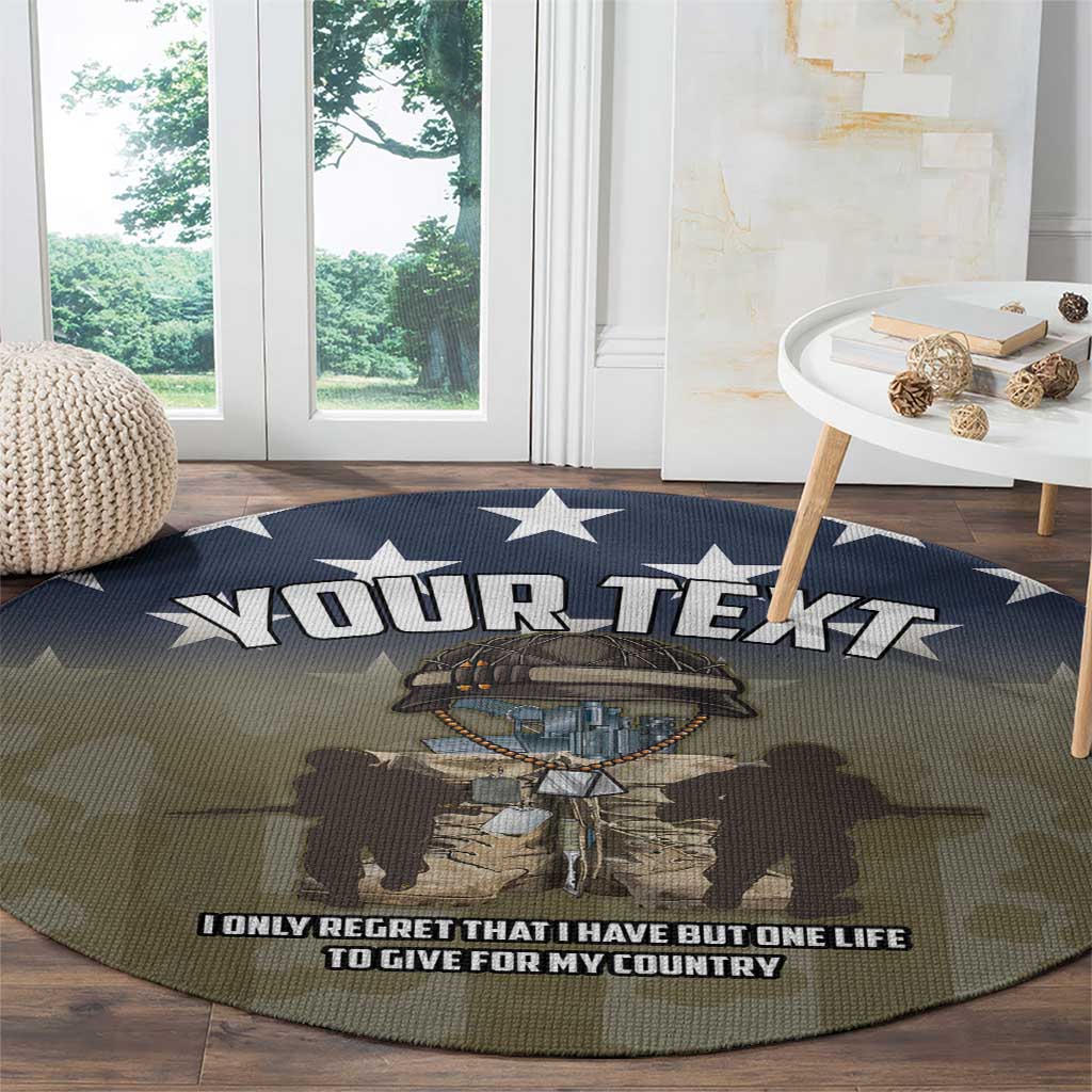 Personalized Veterans Day 2024 Round Carpet U.S Veterans Proud Dad