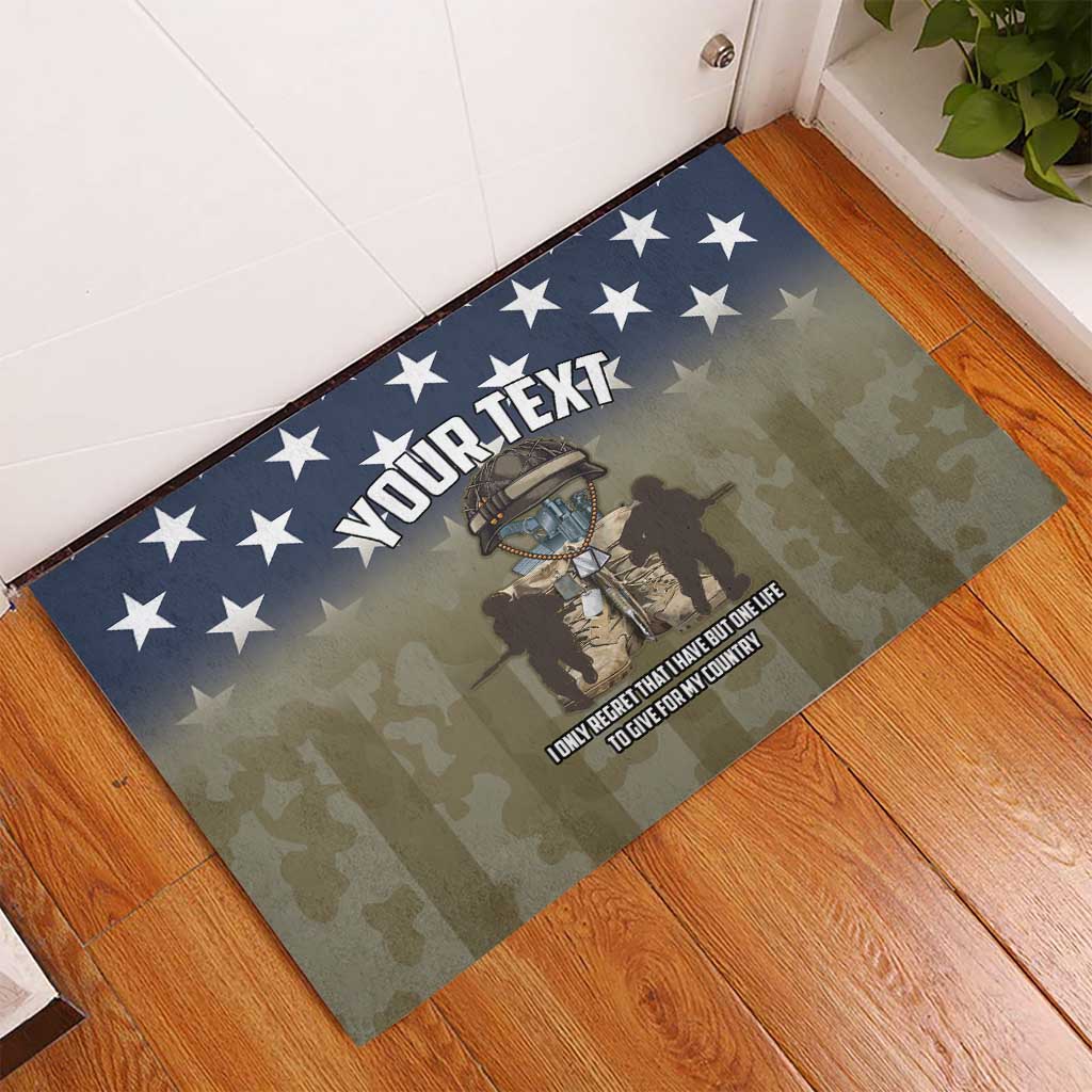 Personalized Veterans Day 2024 Rubber Doormat U.S Veterans Proud Dad - Wonder Print Shop