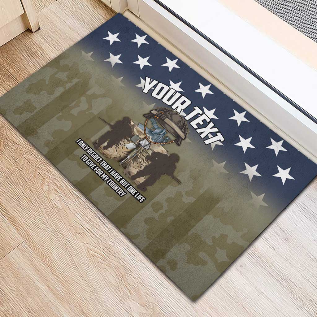 Personalized Veterans Day 2024 Rubber Doormat U.S Veterans Proud Dad - Wonder Print Shop