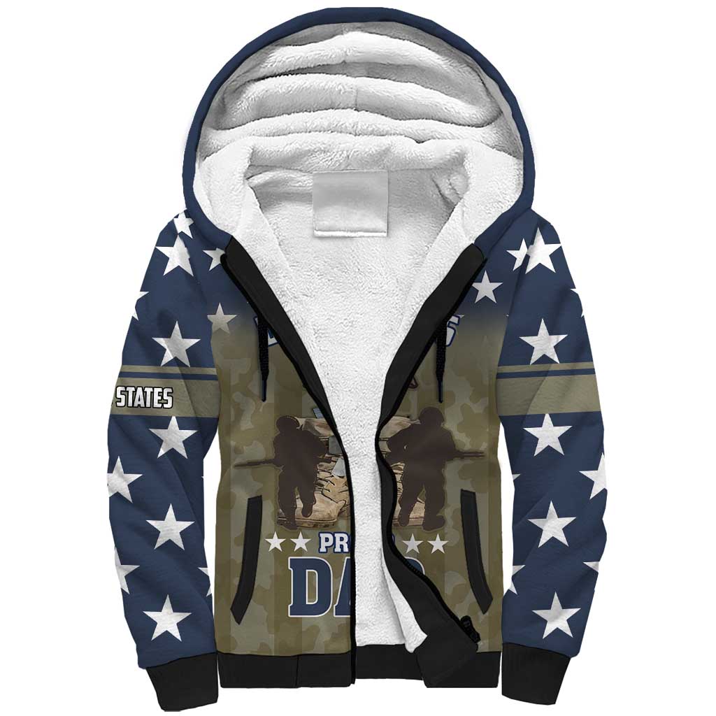 Personalized Veterans Day 2024 Sherpa Hoodie U.S Veterans Proud Dad - Wonder Print Shop