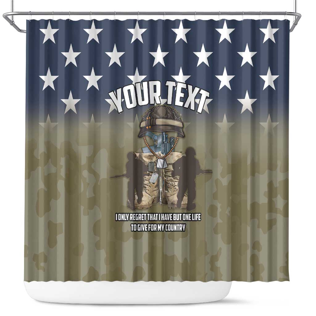 Personalized Veterans Day 2024 Shower Curtain U.S Veterans Proud Dad