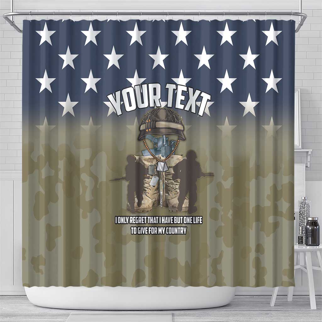Personalized Veterans Day 2024 Shower Curtain U.S Veterans Proud Dad
