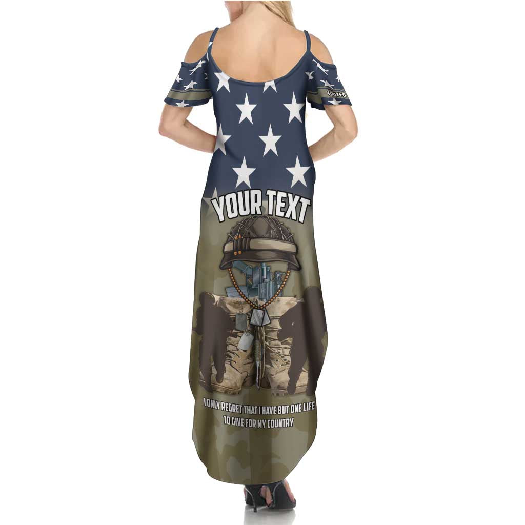 Personalized Veterans Day 2024 Summer Maxi Dress U.S Veterans Proud Dad - Wonder Print Shop