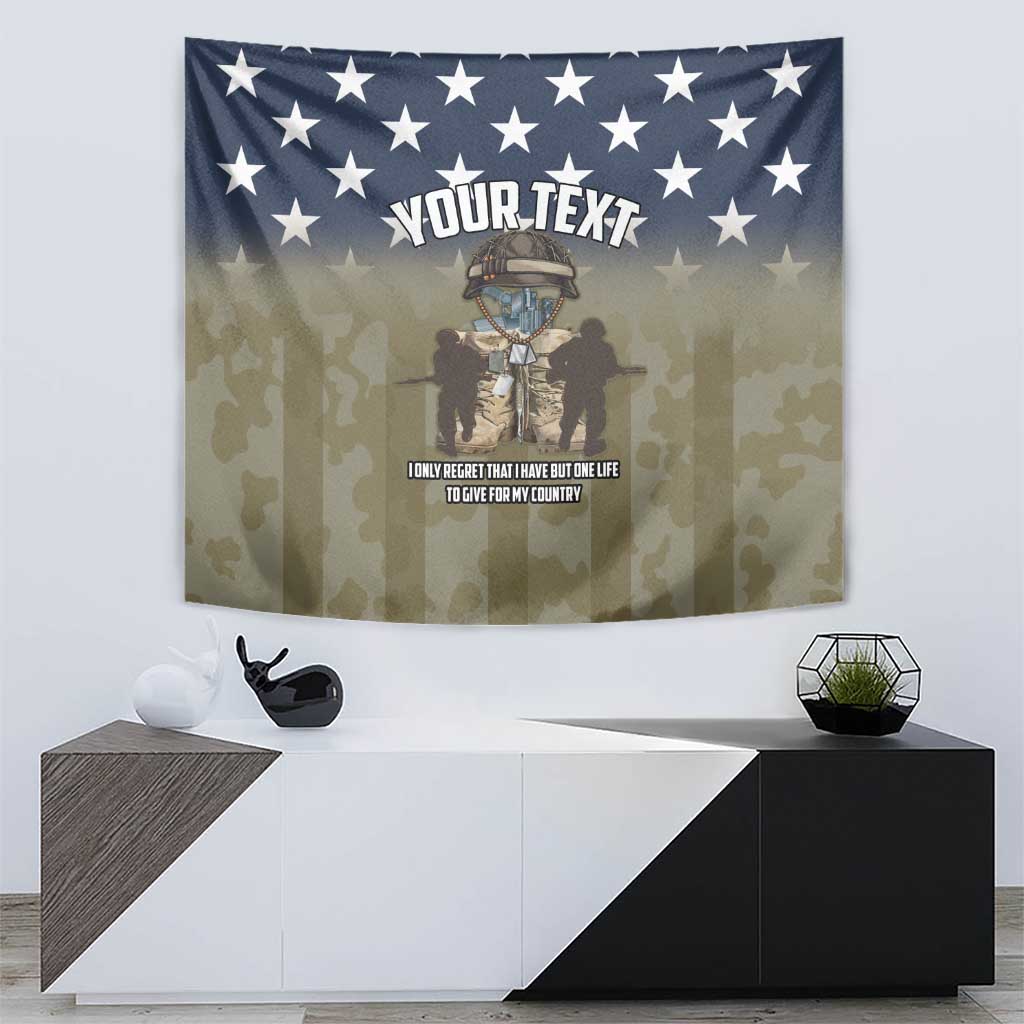 Personalized Veterans Day 2024 Tapestry U.S Veterans Proud Dad - Wonder Print Shop