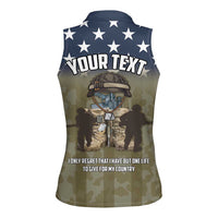 Personalized Veterans Day 2024 Women Sleeveless Polo Shirt U.S Veterans Proud Dad - Wonder Print Shop