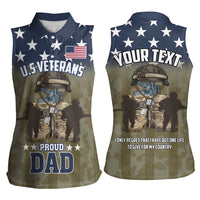 Personalized Veterans Day 2024 Women Sleeveless Polo Shirt U.S Veterans Proud Dad - Wonder Print Shop