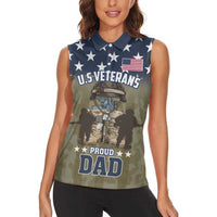 Personalized Veterans Day 2024 Women Sleeveless Polo Shirt U.S Veterans Proud Dad - Wonder Print Shop