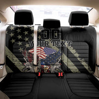 Custom Remembrance Day Back Car Seat Cover American Eagle With USA Flags - Wonder Print Shop