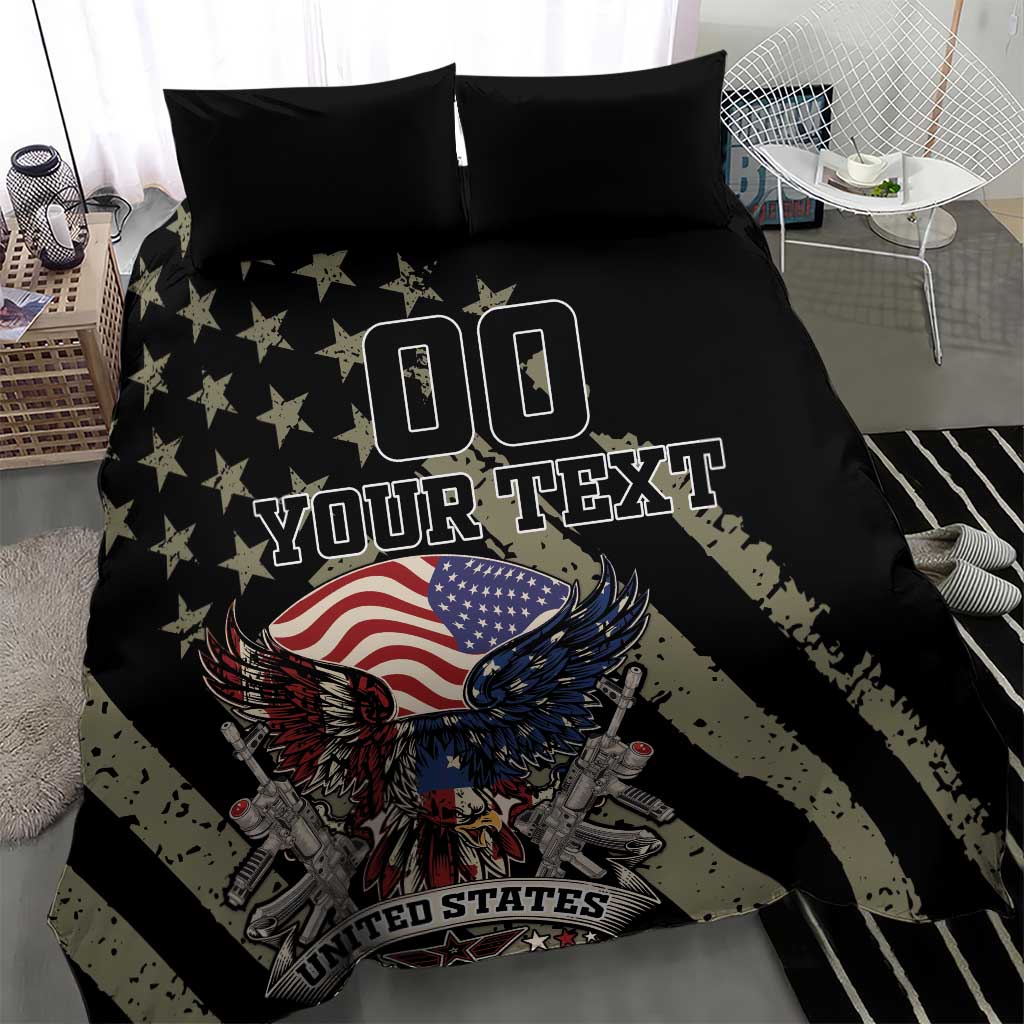 Custom Remembrance Day Bedding Set American Eagle With USA Flags - Wonder Print Shop
