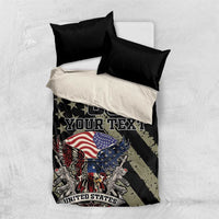 Custom Remembrance Day Bedding Set American Eagle With USA Flags - Wonder Print Shop