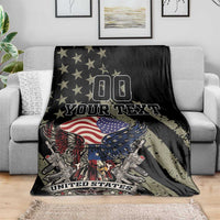 Custom Remembrance Day Blanket American Eagle With USA Flags