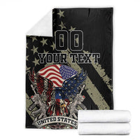 Custom Remembrance Day Blanket American Eagle With USA Flags