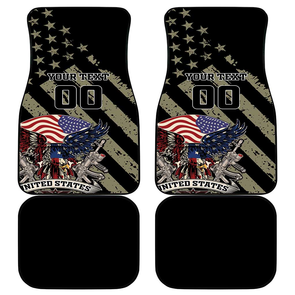 Custom Remembrance Day Car Mats American Eagle With USA Flags - Wonder Print Shop