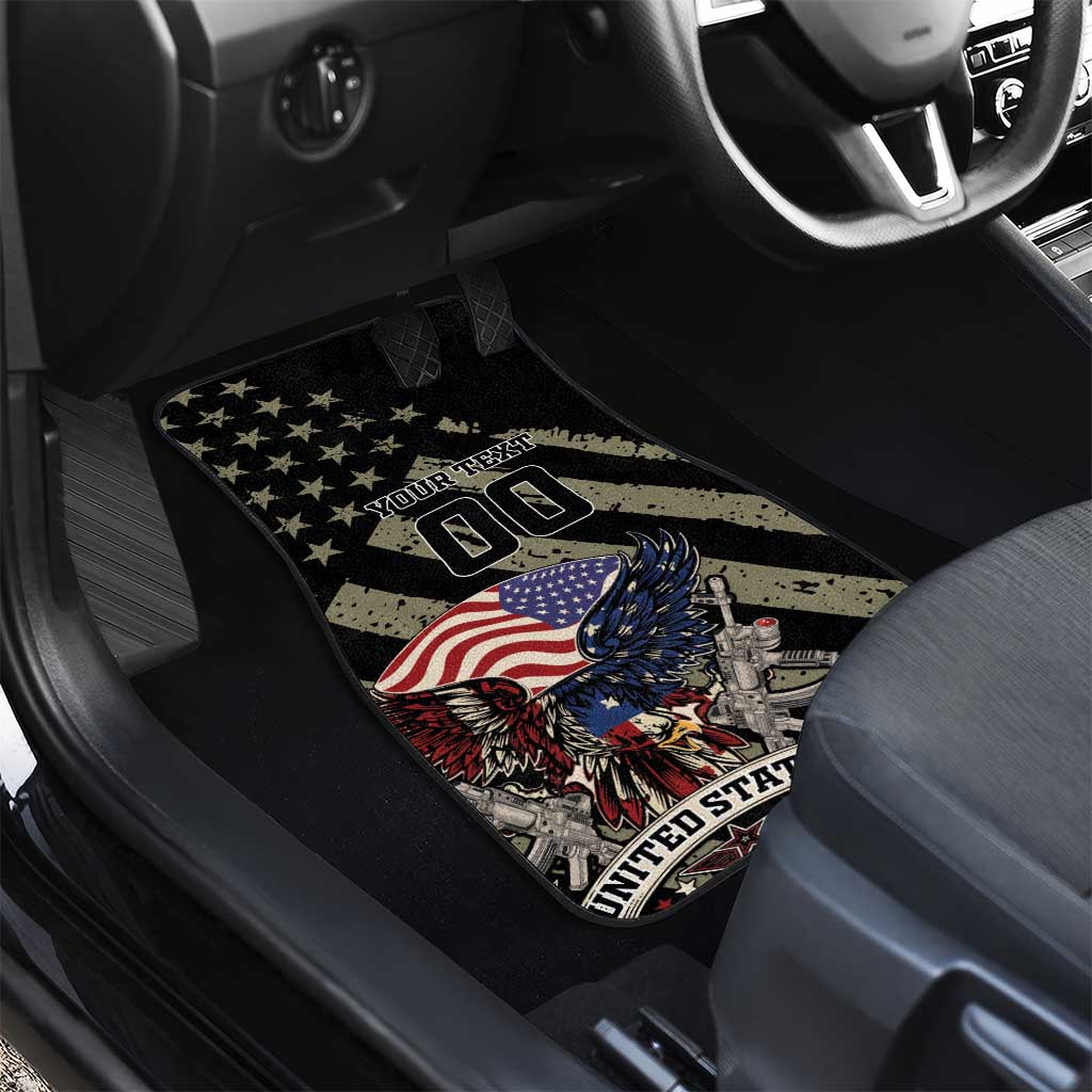 Custom Remembrance Day Car Mats American Eagle With USA Flags - Wonder Print Shop