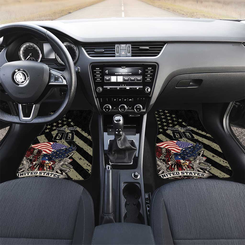 Custom Remembrance Day Car Mats American Eagle With USA Flags - Wonder Print Shop