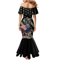 Custom Remembrance Day Family Matching Mermaid Dress and Hawaiian Shirt American Eagle With USA Flags - Wonder Print Shop