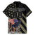 Custom Remembrance Day Family Matching Off The Shoulder Long Sleeve Dress and Hawaiian Shirt American Eagle With USA Flags - Wonder Print Shop