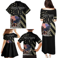 Custom Remembrance Day Family Matching Puletasi and Hawaiian Shirt American Eagle With USA Flags - Wonder Print Shop