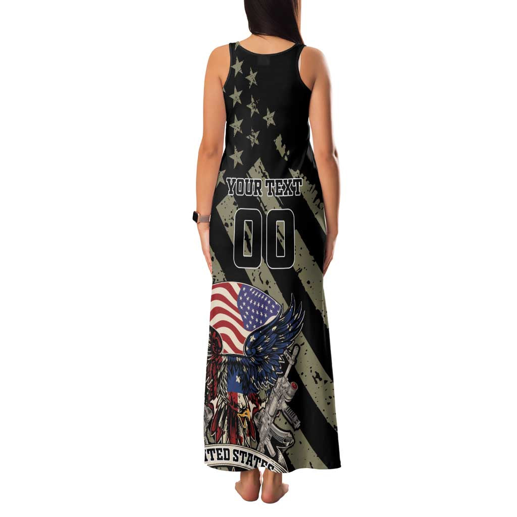 Custom Remembrance Day Family Matching Tank Maxi Dress and Hawaiian Shirt American Eagle With USA Flags - Wonder Print Shop