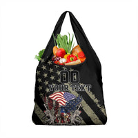 Custom Remembrance Day Grocery Bag American Eagle With USA Flags
