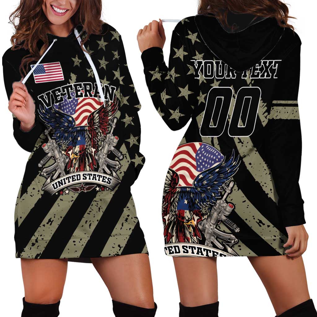 Custom Remembrance Day Hoodie Dress American Eagle With USA Flags - Wonder Print Shop
