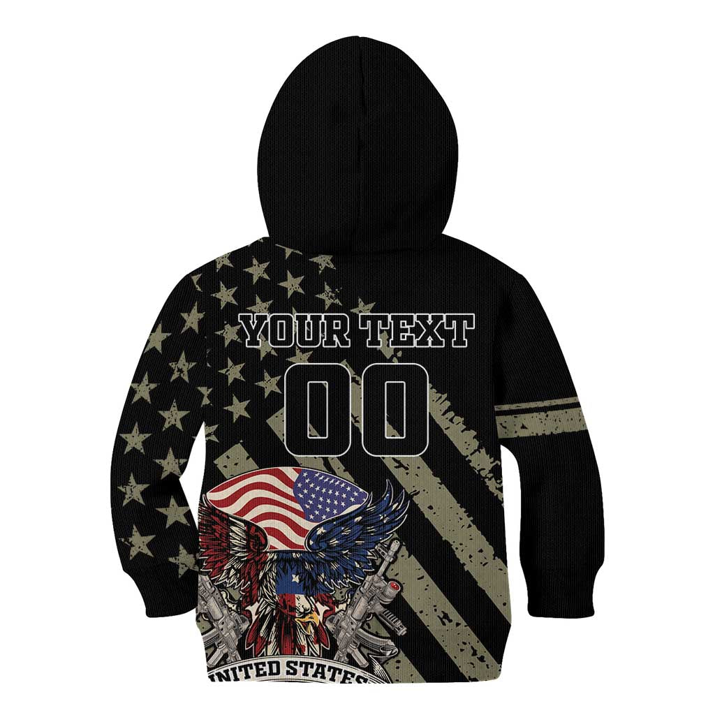 Custom Remembrance Day Kid Hoodie American Eagle With USA Flags - Wonder Print Shop