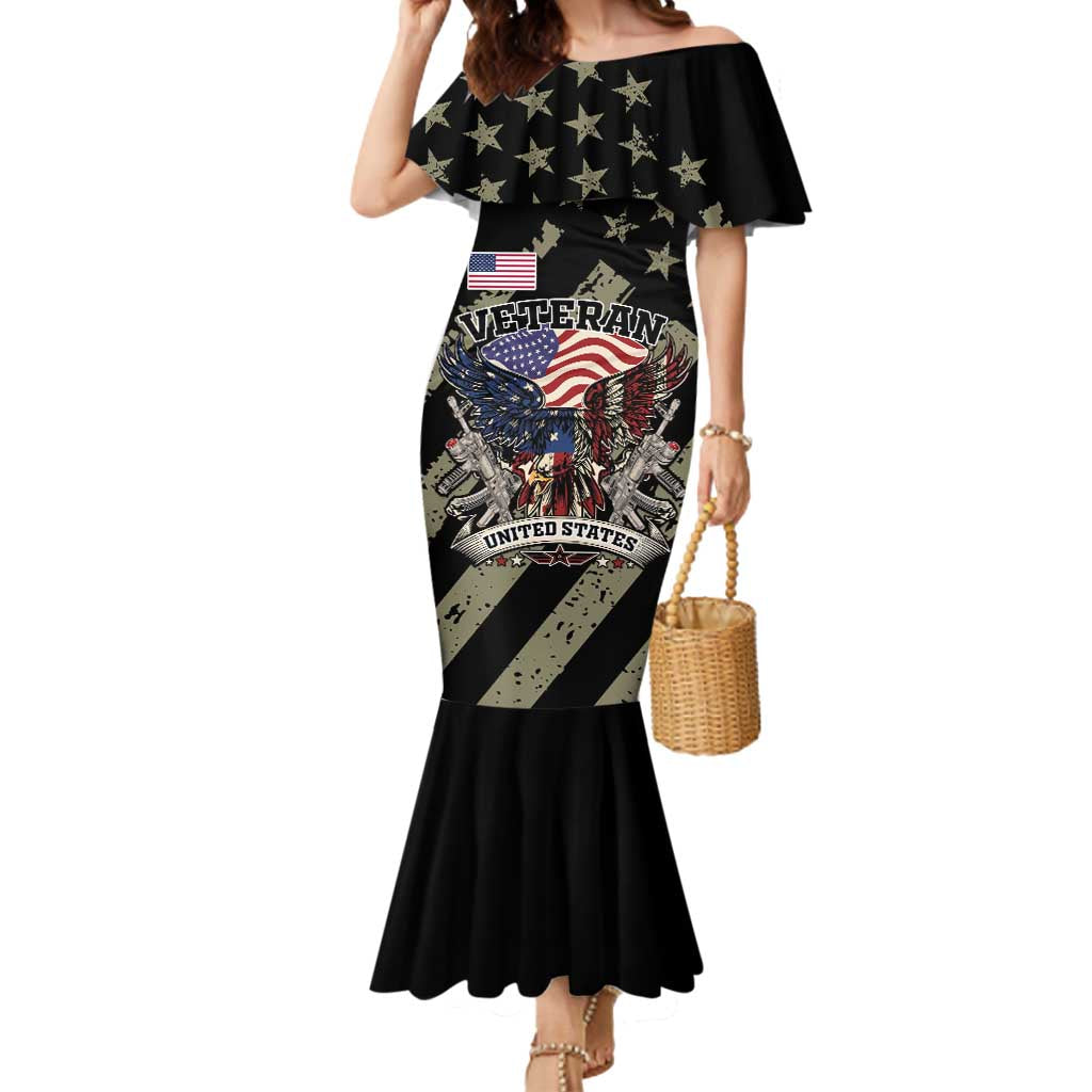 Custom Remembrance Day Mermaid Dress American Eagle With USA Flags - Wonder Print Shop