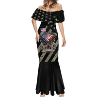 Custom Remembrance Day Mermaid Dress American Eagle With USA Flags - Wonder Print Shop