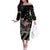 Custom Remembrance Day Off The Shoulder Long Sleeve Dress American Eagle With USA Flags - Wonder Print Shop